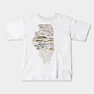 Illinois Fish Species Poster Kids T-Shirt